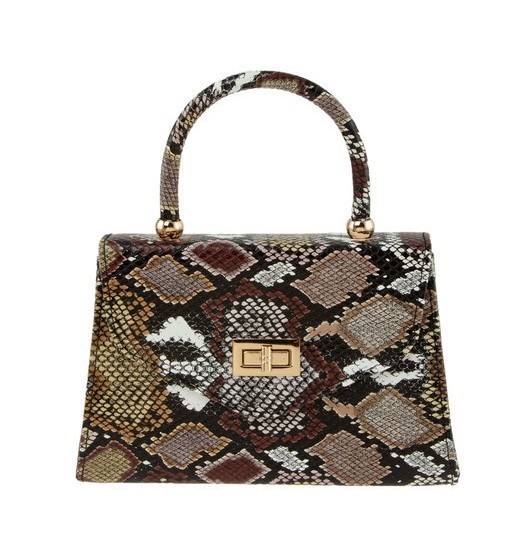 Fashion Snake Print Crossbody Bag with Handle CA-6589 > Animal Print